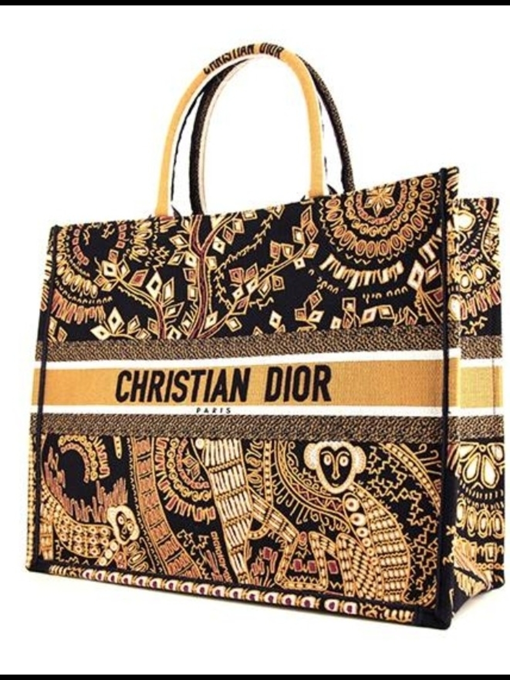 Dior Navy and Gold Jacquard Tote